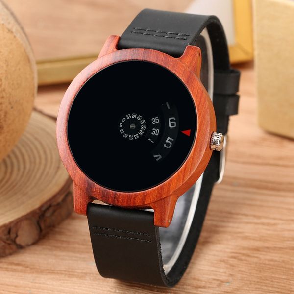 minimalist turntable wood watch unique fan-shaped dial art design quartz red sandalwood case leather band male wristwatch reloj, Slivery;brown
minimalist turntable wood watch unique fan-shaped dial art design quartz red sandalwood case leather band male wristwatch reloj, Slivery;brown