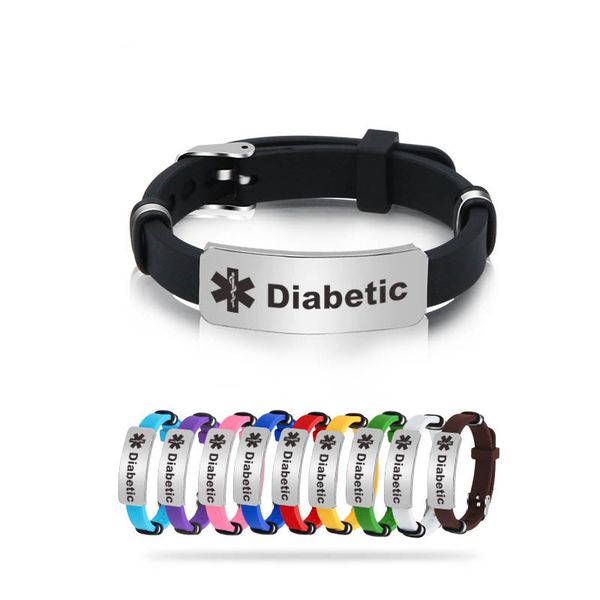type1 diabetes silicone bracelet alert id bangle for men woman child adjustable length wrist sos jewelry, Golden;silver
type1 diabetes silicone bracelet alert id bangle for men woman child adjustable length wrist sos jewelry, Golden;silver