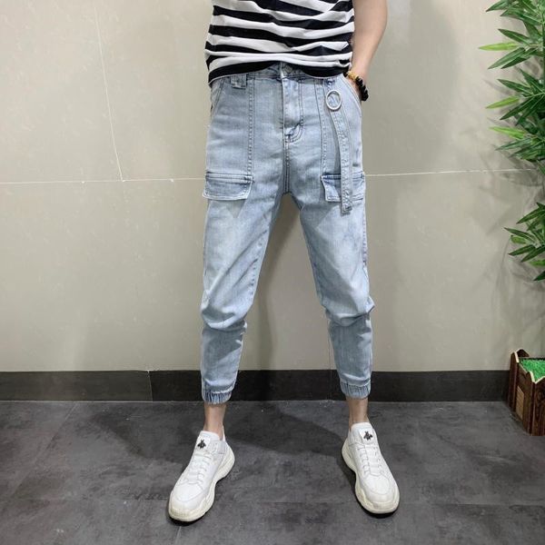 wholesale 2020 fashion denim jeans men's washing slim feet ankle length pants trend light-colored guy pencil pants men, Blue
wholesale 2020 fashion denim jeans men's washing slim feet ankle length pants trend light-colored guy pencil pants men, Blue