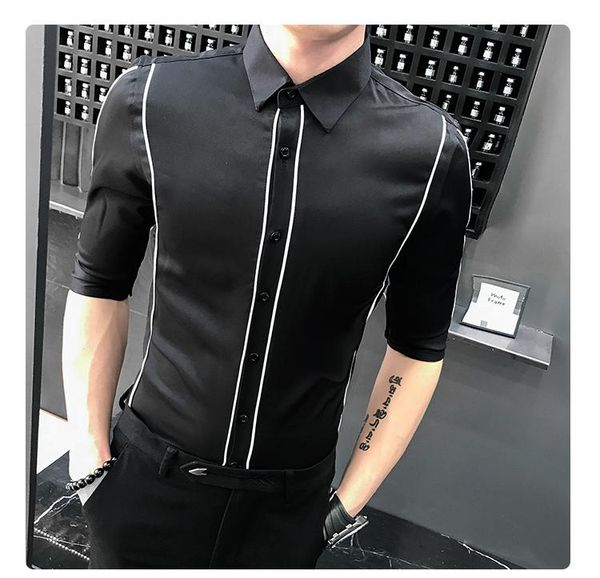 new half sleeve men shirt luxury summer solid color mens dress shirts camisa social masculina white black nightclub man shirts
new half sleeve men shirt luxury summer solid color mens dress shirts camisa social masculina white black nightclub man shirts