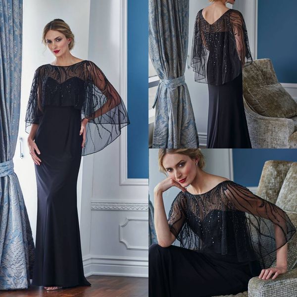 new arrival black evening dresses jacket beaded chiffon mermaid prom dress scoop neckline formal party gowns, Black;red
new arrival black evening dresses jacket beaded chiffon mermaid prom dress scoop neckline formal party gowns, Black;red