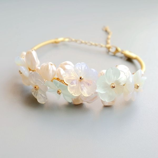 lii ji blue crystal opal crytal flowers baroque freshwater pearl bracelet bangle handmade jewelry open bangle for women gift, Black
lii ji blue crystal opal crytal flowers baroque freshwater pearl bracelet bangle handmade jewelry open bangle for women gift, Black