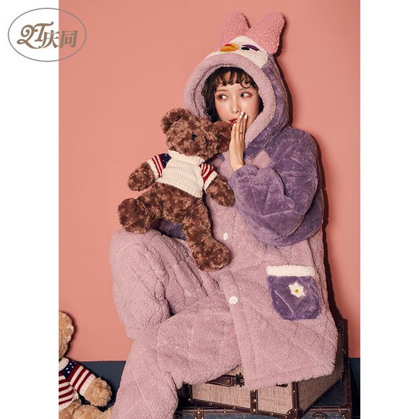 для женщин пижамы женщин осень и зима ватки коралла проложенный трехслойная плюс толстый бархат мультфильм симпатичные фланель tracksuit зим, Blue;gray
для женщин пижамы женщин осень и зима ватки коралла проложенный трехслойная плюс толстый бархат мультфильм симпатичные фланель tracksuit зим, Blue;gray