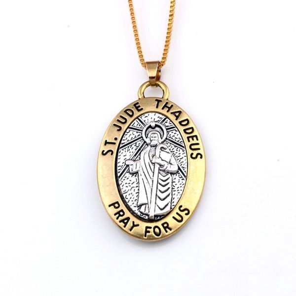 16 pcs /lots of st jude thaddeus pray for us medal religious oval pendant necklace 23.6 inches 29.5x47.5mm pendant a-550d, Silver
16 pcs /lots of st jude thaddeus pray for us medal religious oval pendant necklace 23.6 inches 29.5x47.5mm pendant a-550d, Silver
