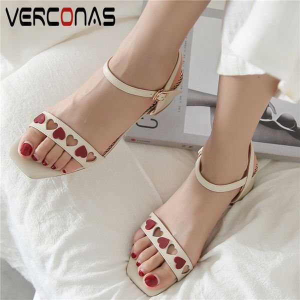 verconas women 2020 popular sweet thick heel square toe concise sandals thick heels genuine leather shoes woman, Black
verconas women 2020 popular sweet thick heel square toe concise sandals thick heels genuine leather shoes woman, Black