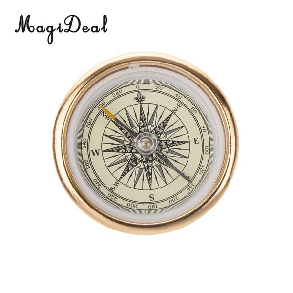 

magideal outdoor sports camping hiking travel portable metal golden fluorescence mini compass navigation for pointing guide tool