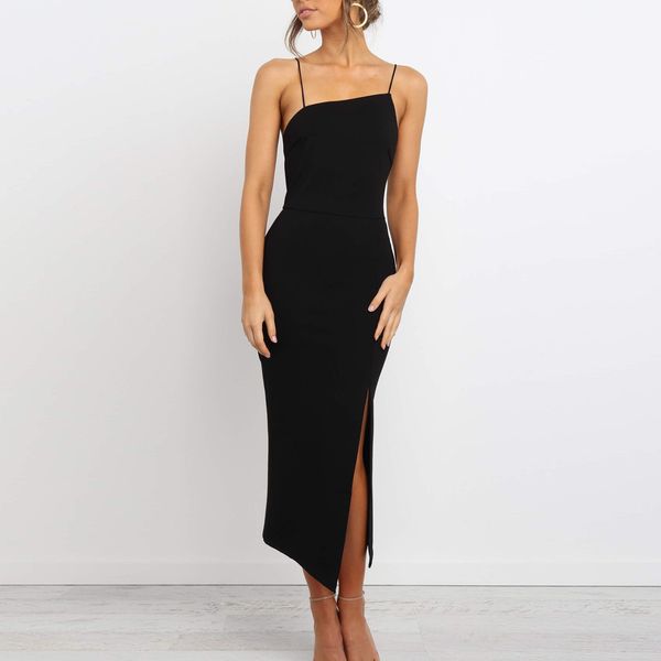 summer elegant spaghetti strap solid dress women high split party dress sleeveless bodycon dresses vestidos sukienki ropa mujer, Black;gray
summer elegant spaghetti strap solid dress women high split party dress sleeveless bodycon dresses vestidos sukienki ropa mujer, Black;gray