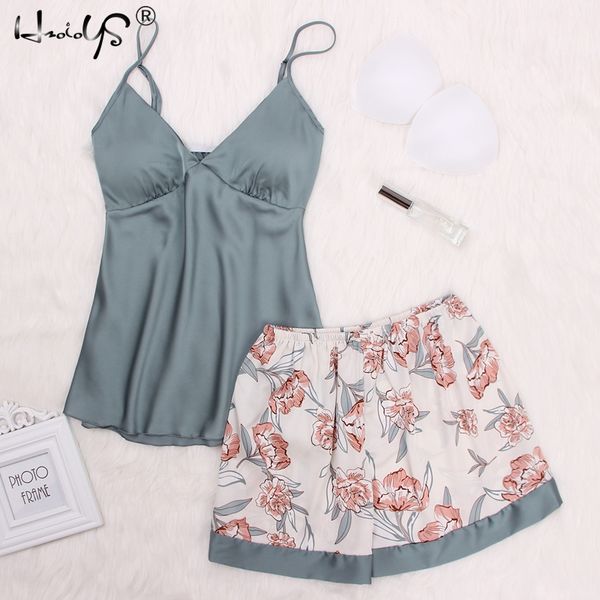 floral print lace cami and shorts satin pajama set 2019 women spaghetti strap sleeveless patchwork elegant sleepwear, Blue;gray
floral print lace cami and shorts satin pajama set 2019 women spaghetti strap sleeveless patchwork elegant sleepwear, Blue;gray
