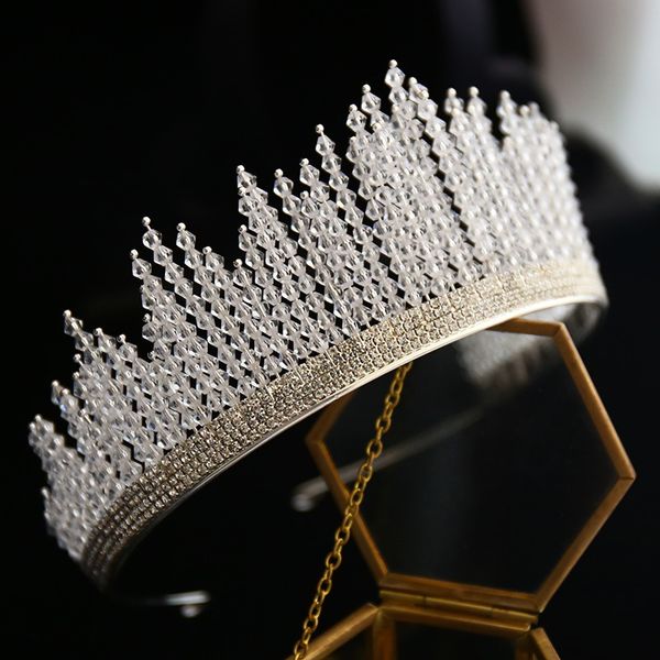 bride korean crown 2019 crystal beads new design wedding hair accessories brides tiara crown, Golden;white
bride korean crown 2019 crystal beads new design wedding hair accessories brides tiara crown, Golden;white