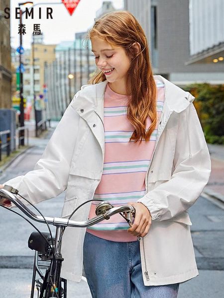 semir 2019 spring and autumn new casual jacket female drawstring hooded pocket sports jackets windbreak tide, Black;brown
semir 2019 spring and autumn new casual jacket female drawstring hooded pocket sports jackets windbreak tide, Black;brown