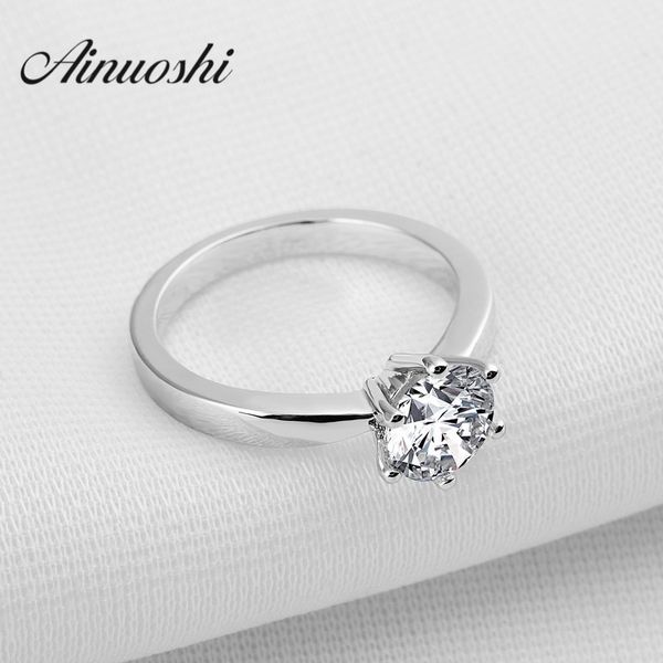 ainuoshi classic 1 carat round cut solitaire finger ring engagement wedding accessories 6 claws 925 sterling silver lover rings y200106, Slivery;golden
ainuoshi classic 1 carat round cut solitaire finger ring engagement wedding accessories 6 claws 925 sterling silver lover rings y200106, Slivery;golden