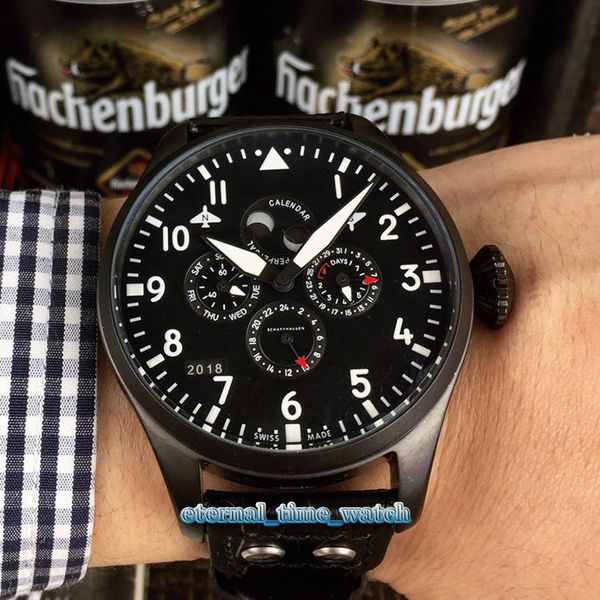 high version pilots iw502902 perpetual calendar dial automatic mechanical moon phase mens watch black steel case leather strap sport watches, Slivery;brown
high version pilots iw502902 perpetual calendar dial automatic mechanical moon phase mens watch black steel case leather strap sport watches, Slivery;brown