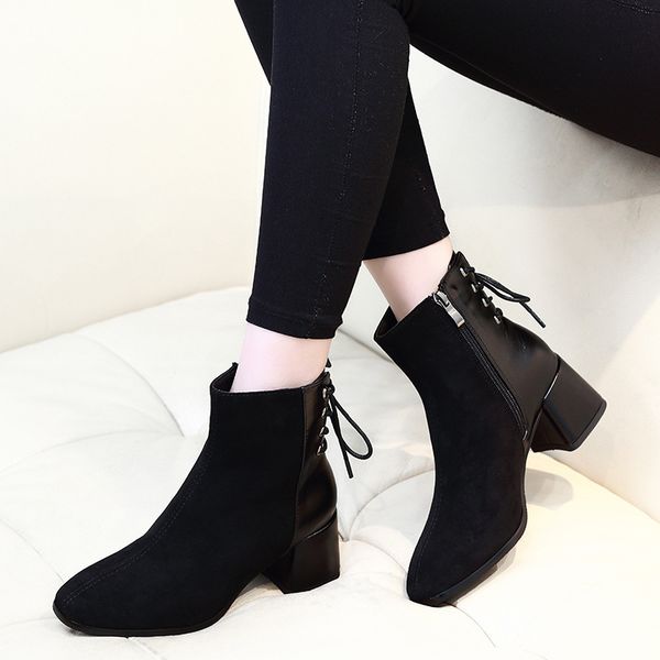 fashion women short boots ankle autumn new square heel elegant casual shoes woman zip shoes ch-b0155, Black
fashion women short boots ankle autumn new square heel elegant casual shoes woman zip shoes ch-b0155, Black