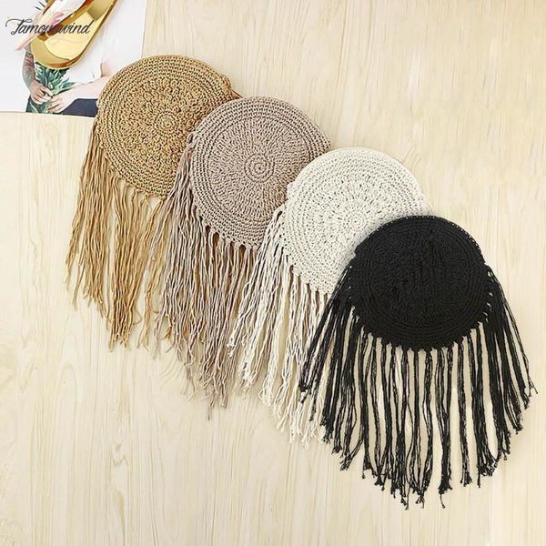 stylish woven tassel shoulder messenger handbags women round knitted summer bohemia beach crossbody bags brown beige grey black
stylish woven tassel shoulder messenger handbags women round knitted summer bohemia beach crossbody bags brown beige grey black