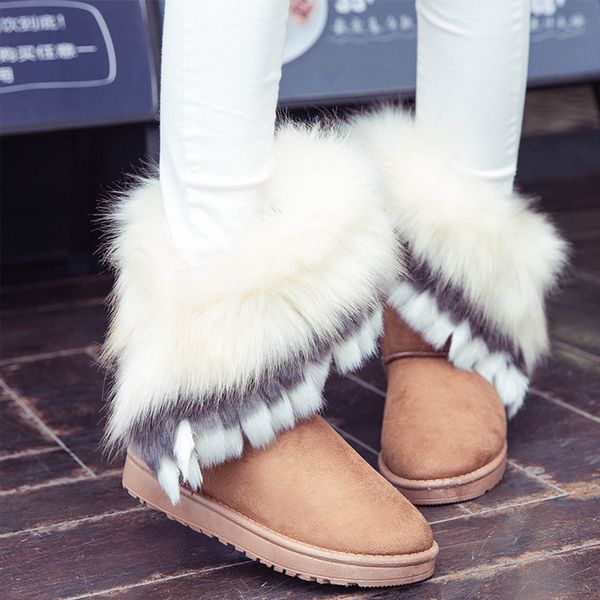 2019 winter women faux fur snow boots flats warm suede ankle boot sewing plush non slip female platform comfort plus size shoes, Black
2019 winter women faux fur snow boots flats warm suede ankle boot sewing plush non slip female platform comfort plus size shoes, Black