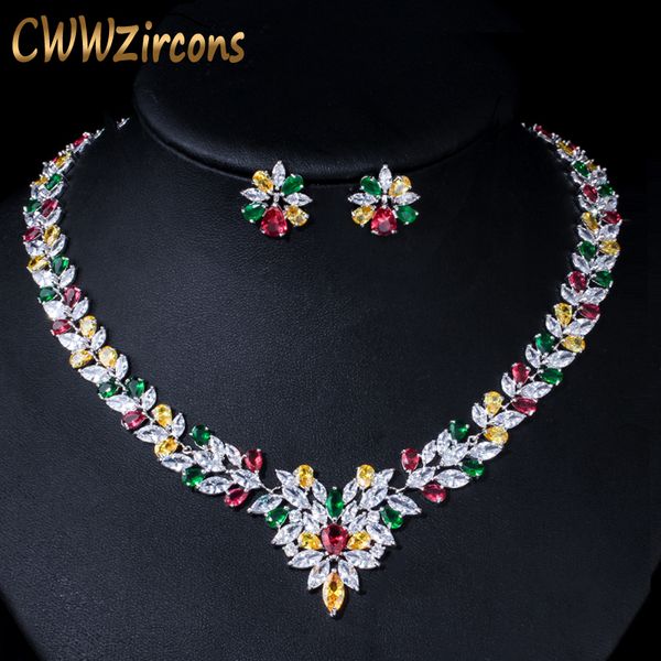 cwwzircons multicolored cubic zirconia crystal choker wedding necklace bridal jewelry sets for women t132, Slivery;golden
cwwzircons multicolored cubic zirconia crystal choker wedding necklace bridal jewelry sets for women t132, Slivery;golden