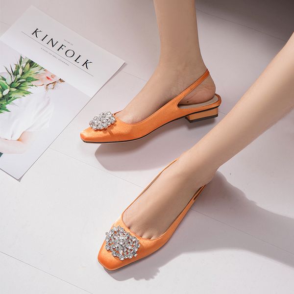 gladiator women shoes low heels wedding slingbacks shoes woman fashion summer ladies pumps female rhinestone sandal, Black