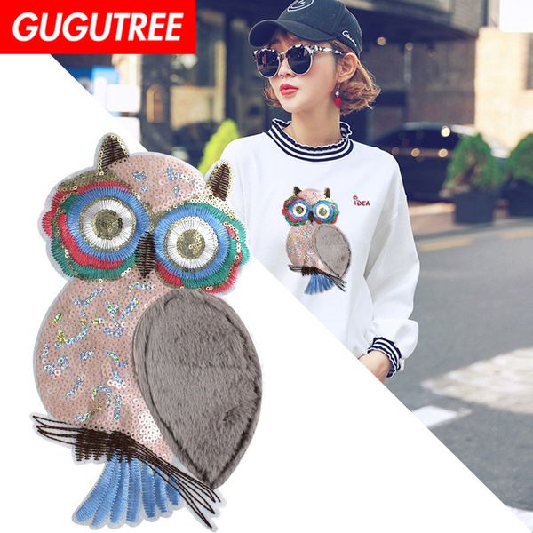 gugutree sequins embroidery big owl patch animal cartoon patches badges applique patches for clothing dxl-50, Black
gugutree sequins embroidery big owl patch animal cartoon patches badges applique patches for clothing dxl-50, Black
