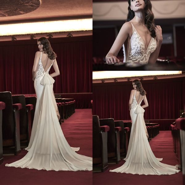 mermaid maisonsignore wedding dresses spaghetti sleeveless tulle lace applique ruched wedding gown sweep train custom robe de mariée, White
mermaid maisonsignore wedding dresses spaghetti sleeveless tulle lace applique ruched wedding gown sweep train custom robe de mariée, White