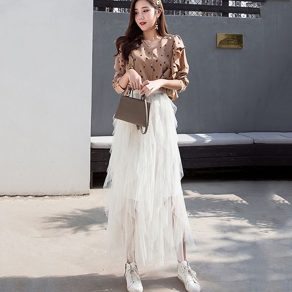 women skirts 2019 summer sweet irregular mesh skirt spring pleated mesh fluffy cake skirt for feminina robe femme, Black
women skirts 2019 summer sweet irregular mesh skirt spring pleated mesh fluffy cake skirt for feminina robe femme, Black