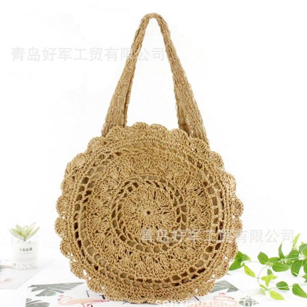rattan straw beach bag summer large round shoulder bag women woven handmade handbag knitted new elegant lady hand 
rattan straw beach bag summer large round shoulder bag women woven handmade handbag knitted new elegant lady hand