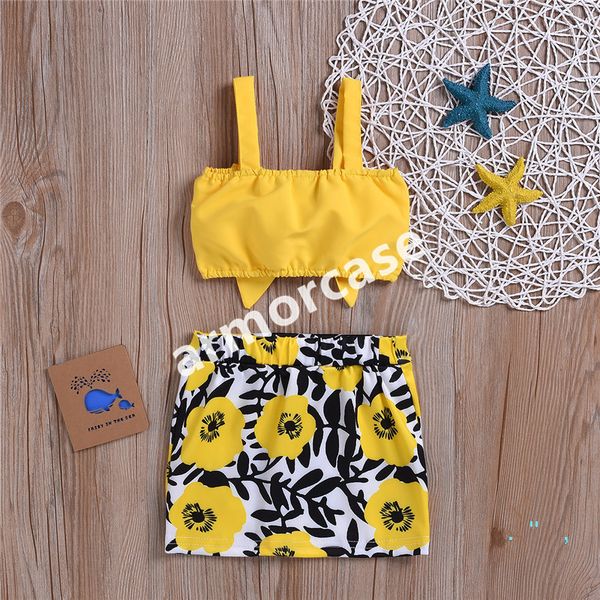 ins kids summer dresses suits girls princess bowknot strapless tube + floral buttons mini skirt trendy two piece clothing sets cz317, White
ins kids summer dresses suits girls princess bowknot strapless tube + floral buttons mini skirt trendy two piece clothing sets cz317, White