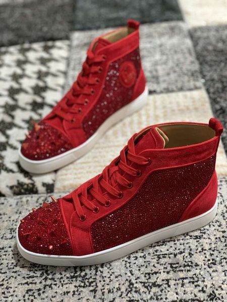 high spikes & strass sneakers shoes men's fashion red bottom shoes party wedding dress red sole leisure flats factory sale eu35-47, Black
high spikes & strass sneakers shoes men's fashion red bottom shoes party wedding dress red sole leisure flats factory sale eu35-47, Black