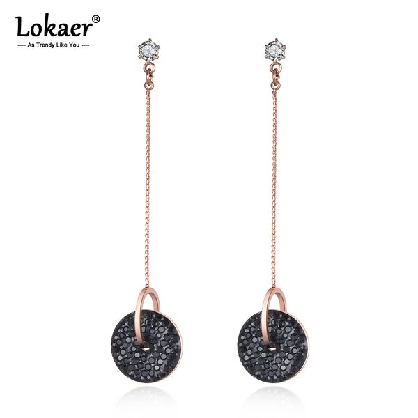 lokaer bohemia stainless steel double circle tassel earrings jewelry white/black shining crystal women dangle earrings e19115, Silver
lokaer bohemia stainless steel double circle tassel earrings jewelry white/black shining crystal women dangle earrings e19115, Silver