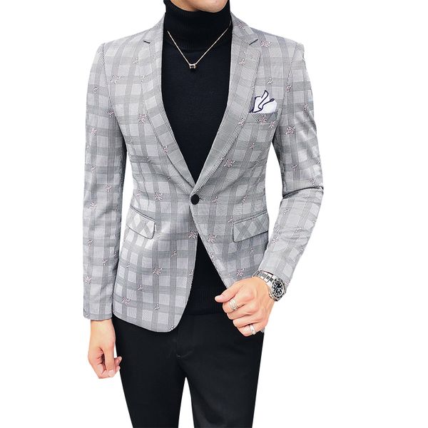 lattice suit autumn new korean version leisure small suit young handsome body cultivation trend single western men's coat, White;black
lattice suit autumn new korean version leisure small suit young handsome body cultivation trend single western men's coat, White;black