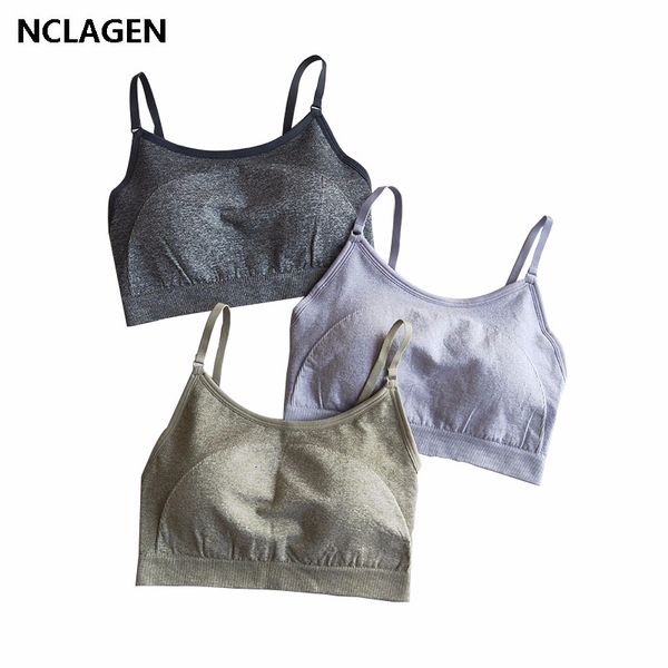 women seamless sport bra high support impact gym push up padded training solid fitness workout yoga underwear nclagen, White;black
women seamless sport bra high support impact gym push up padded training solid fitness workout yoga underwear nclagen, White;black