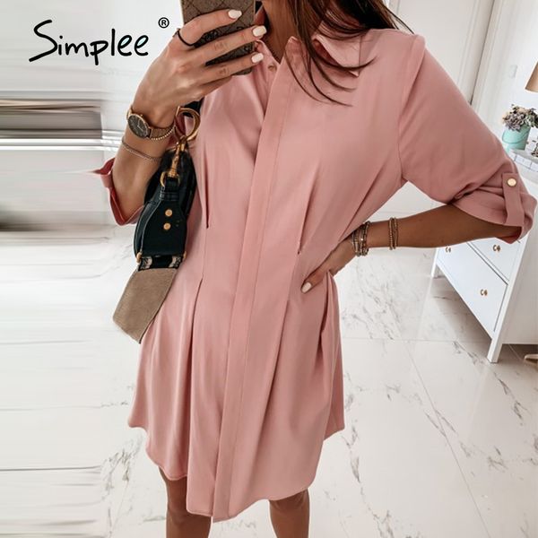 simplee elegant solid short collar shirt dress women t shirt dress waist down female vestidos vintage summer casual, Black;gray
simplee elegant solid short collar shirt dress women t shirt dress waist down female vestidos vintage summer casual, Black;gray