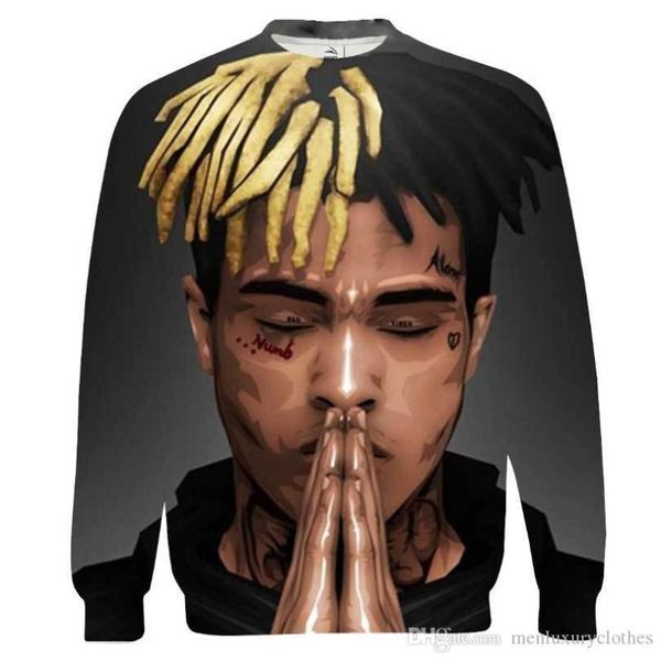 r.i.p. designer hoodies xxxtentacion 3d print o-neck sweatshirts long sleeved mens american rapper, Black
r.i.p. designer hoodies xxxtentacion 3d print o-neck sweatshirts long sleeved mens american rapper, Black