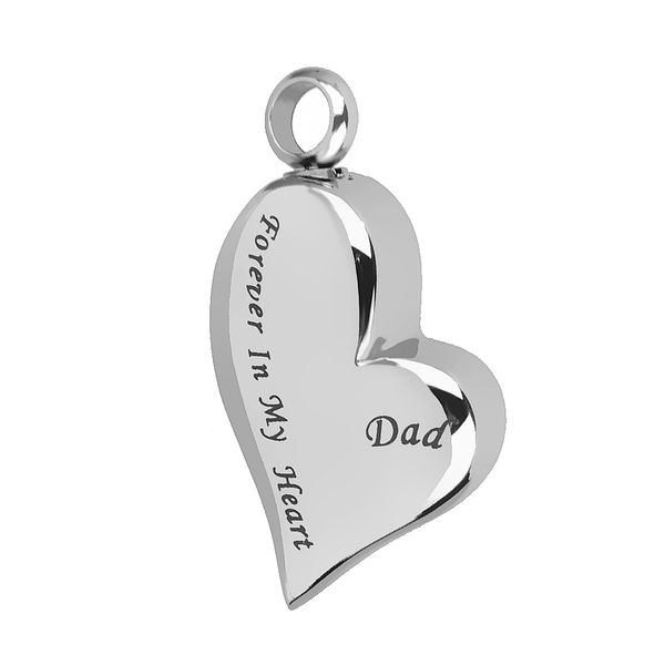 dad forever in my heart heart cremation ash urn keepsake pendant necklace, Silver
dad forever in my heart heart cremation ash urn keepsake pendant necklace, Silver
