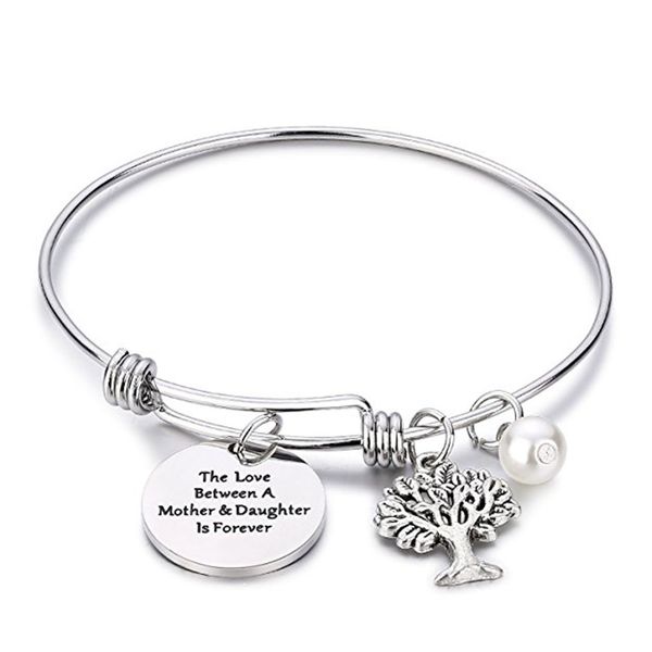 Fashion Jewelry Stainless Steel Love Between Mother & Daughter Tree Bracelets Message Always sisters Forever friends Bangle Bracelet
Fashion Jewelry Stainless Steel Love Between Mother & Daughter Tree Bracelets Message Always sisters Forever friends Bangle Bracelet