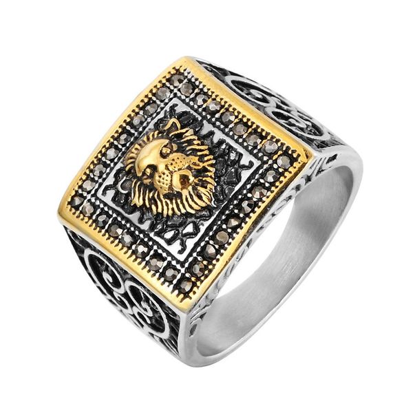 new luxury designer vintage diamond lion head titanium stainless steel fashion men rings hip hop jewelry, Silver
new luxury designer vintage diamond lion head titanium stainless steel fashion men rings hip hop jewelry, Silver