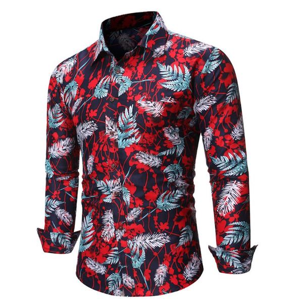 men's casual shirts spring summer slim printed long sleeve beach blouse men streetwear clothes camisa masculina 2021, White;black 
men's casual shirts spring summer slim printed long sleeve beach blouse men streetwear clothes camisa masculina 2021, White;black