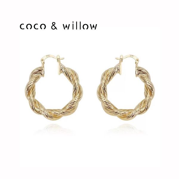 coco&willow gold twisted hoop earrings for women, boho vintage statement earring for party fashion jewelry wholesale, Golden
coco&willow gold twisted hoop earrings for women, boho vintage statement earring for party fashion jewelry wholesale, Golden