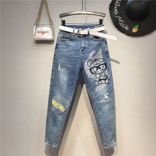 2019 new arrive cartoon loose street denim jeans, women's jeans, women's pants, Blue
2019 new arrive cartoon loose street denim jeans, women's jeans, women's pants, Blue