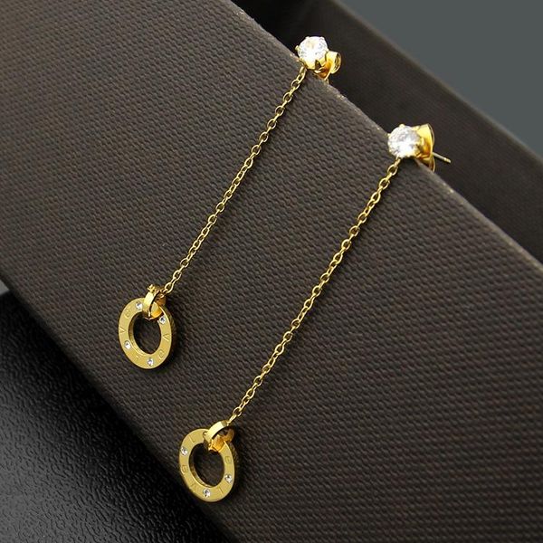 2020 brand double ring pendant titanium steel earrings 18k gold rose silver love earrings fashion female couple gift earrings, Golden;silver
2020 brand double ring pendant titanium steel earrings 18k gold rose silver love earrings fashion female couple gift earrings, Golden;silver