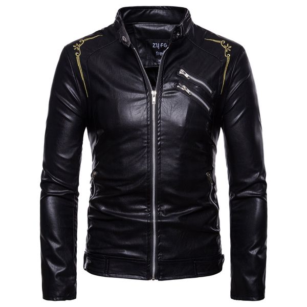 agradecidoeuropean style o neck pu leather jacket new fashion motorcycle leather outwear men slim biker coat basic streetwear, Tan;black
agradecidoeuropean style o neck pu leather jacket new fashion motorcycle leather outwear men slim biker coat basic streetwear, Tan;black
