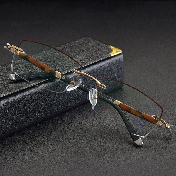 frameless men diamond cut border blue glasses mens eyewear frames prescription glasses, Black
frameless men diamond cut border blue glasses mens eyewear frames prescription glasses, Black