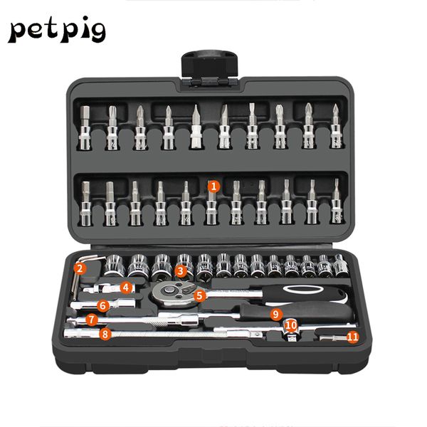 petpig household tool auto repair hand tool set multitool car repair set socket wrench screwdriver attachments
petpig household tool auto repair hand tool set multitool car repair set socket wrench screwdriver attachments