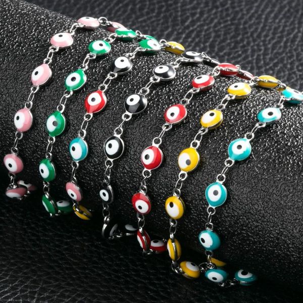 6mm evil eye bracelet women stainless steel enamel bead ankle bracelets with extension chain jewelry for women men gifts, Black
6mm evil eye bracelet women stainless steel enamel bead ankle bracelets with extension chain jewelry for women men gifts, Black