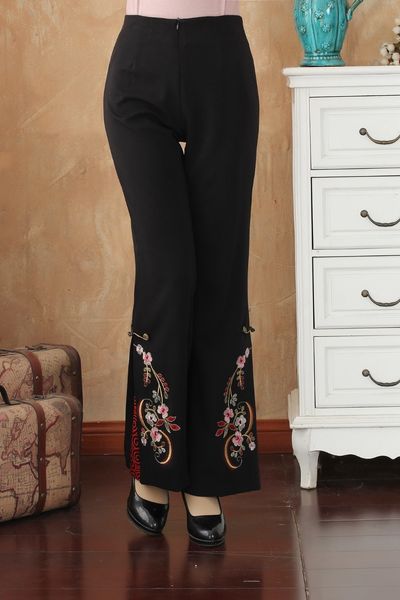 vintage black chinese women embroidery trousers autumn winter full length flare pant flower l xl xxl 3xl 4xl 2513-1, Black;white
vintage black chinese women embroidery trousers autumn winter full length flare pant flower l xl xxl 3xl 4xl 2513-1, Black;white