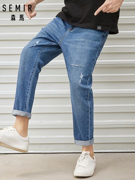 semir skinny ankle jeans with destruction in soft cotton for mens men's stylish washed jeans tapered leg pants trousers spring, Blue
semir skinny ankle jeans with destruction in soft cotton for mens men's stylish washed jeans tapered leg pants trousers spring, Blue