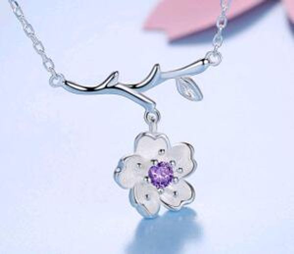 cute sweet simple flower pendant necklace 925 sterling silver branch cherry blossoms collarbone necklace jewelry quality
cute sweet simple flower pendant necklace 925 sterling silver branch cherry blossoms collarbone necklace jewelry quality