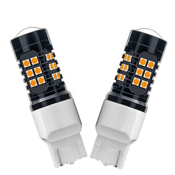 2pcs t20 7440 w21w wy21w 1200lm 27 smd 3030 led car yellow amber turn signal bulb red brake light white auto reverse lamps
2pcs t20 7440 w21w wy21w 1200lm 27 smd 3030 led car yellow amber turn signal bulb red brake light white auto reverse lamps