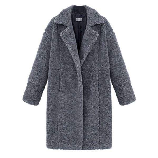 women's fashion loose winter solid color jackets lapel casual long sleeve warm cashmere wool coat, Black
women's fashion loose winter solid color jackets lapel casual long sleeve warm cashmere wool coat, Black