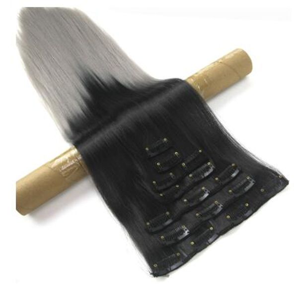 60cm long straight high temperature fiber synthetic cosplay hair black to gray ombre clip in hair extension hairpieces, Black;brown
60cm long straight high temperature fiber synthetic cosplay hair black to gray ombre clip in hair extension hairpieces, Black;brown