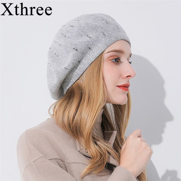xthree winter women's hat cashmere beret hat rhinestone knitted beret for girl fashion lady cap, Blue;gray
xthree winter women's hat cashmere beret hat rhinestone knitted beret for girl fashion lady cap, Blue;gray